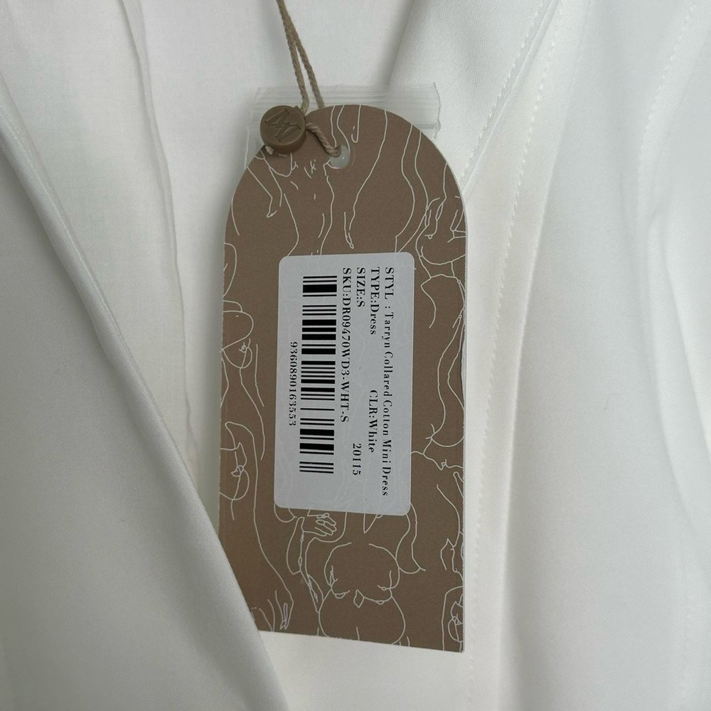Meshki White Collared Ruched Mini Dress - Picture 8 of 9
